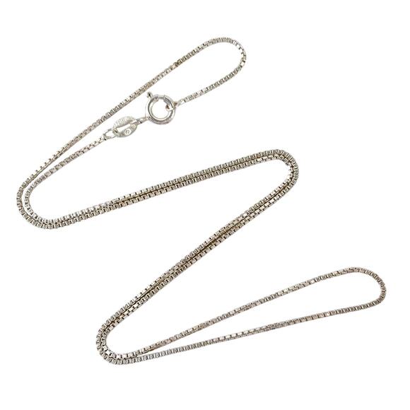 Vintage Italy Sterling Silver 925 Box Chain Necklace 18" - Picture 1 of 3